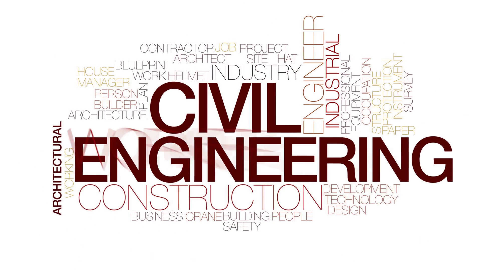 Red Civil Engineering Word Cloud Wallpaper