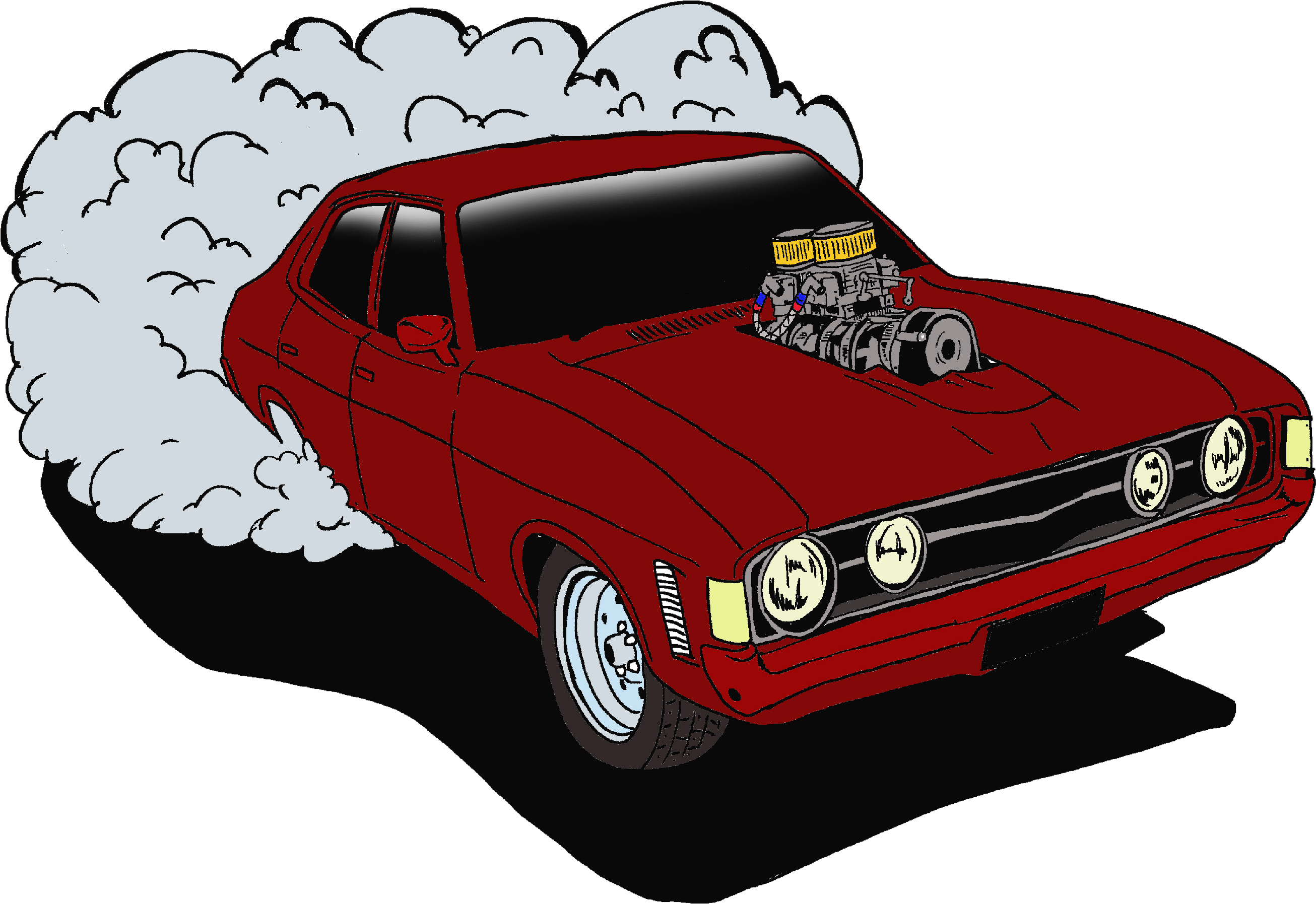 Red Classic Muscle Car Illustration PNG