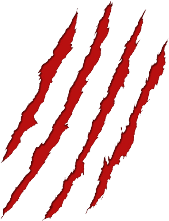Red Claw Marks Graphic PNG