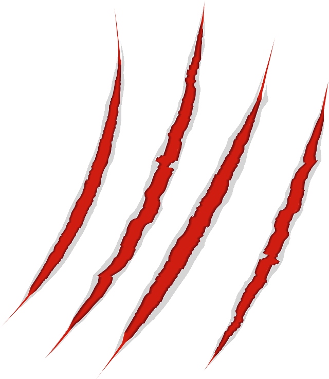 Red Claw Marks Graphic PNG