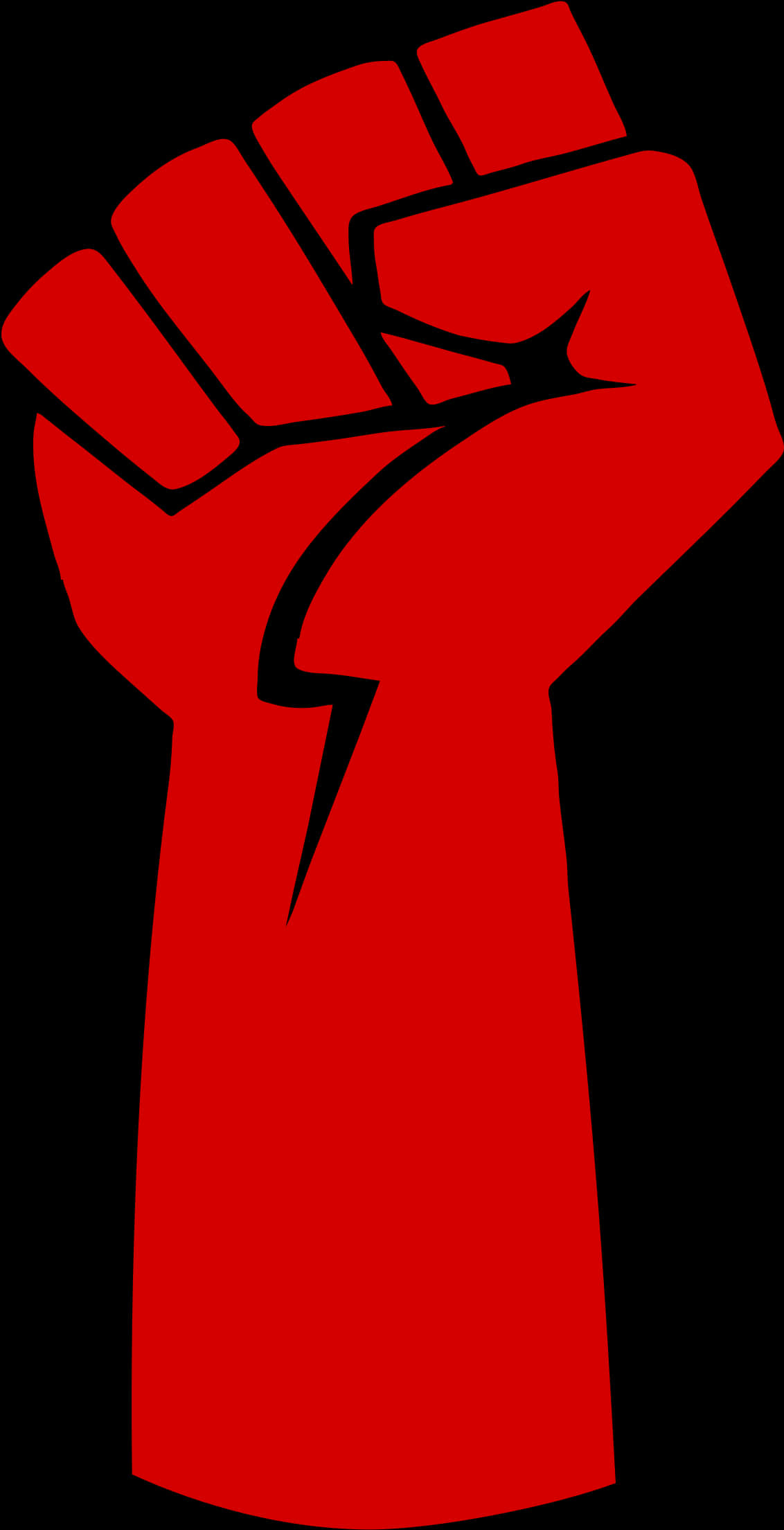 Red Clenched Fistwith Lightning Bolt PNG