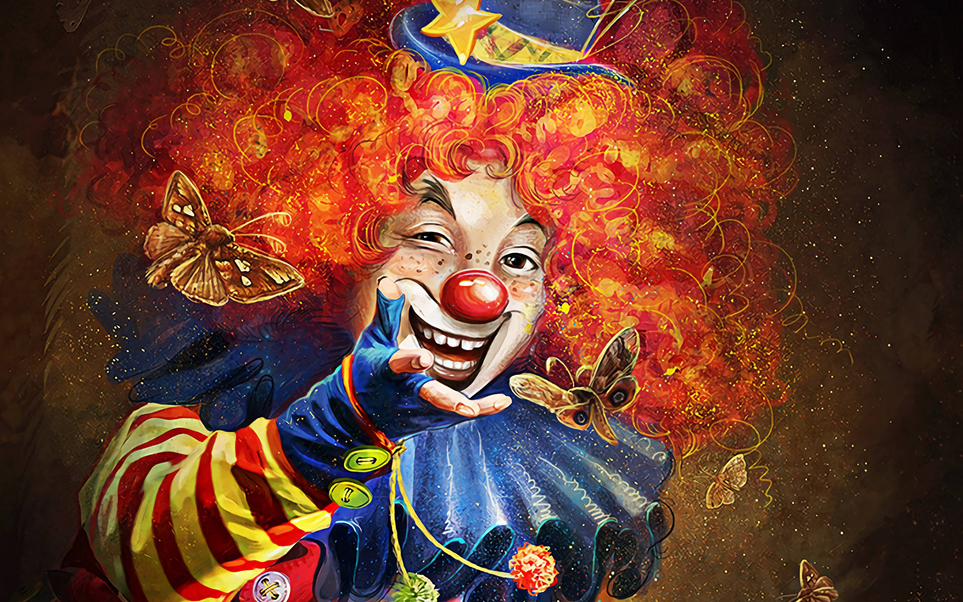 Red Clown Smile Wallpaper