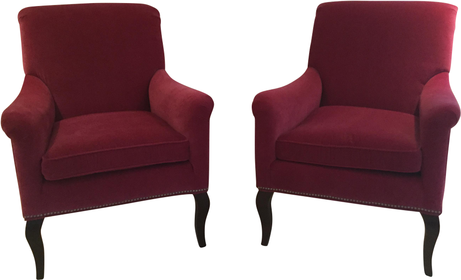 Red Club Chairs Twin Set PNG