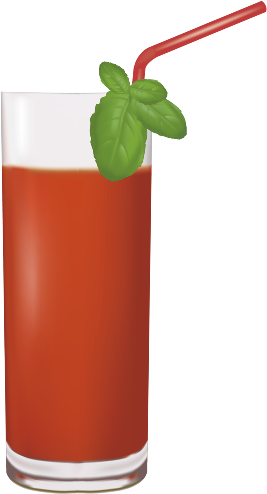Red Cocktailwith Basil Garnish.png PNG