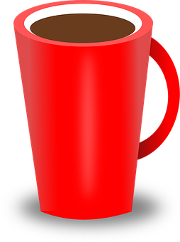 Red Coffee Mug Vector Illustration PNG
