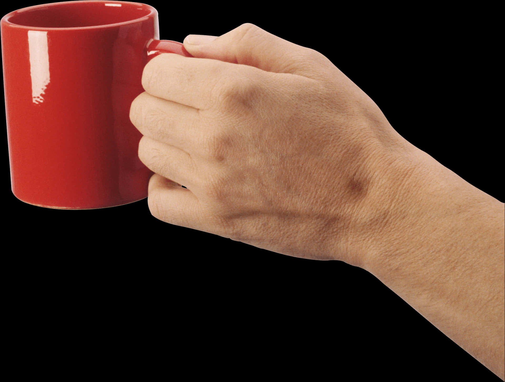 Red Coffee Mugin Hand PNG