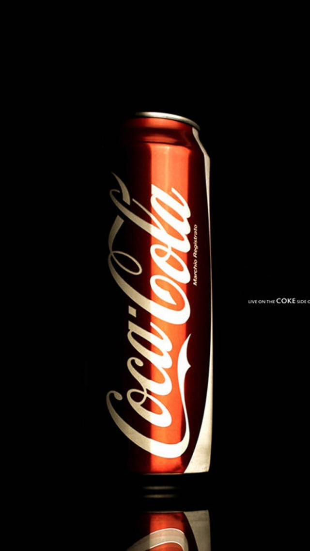 Latade Coca Cola Roja Para Iphone Oscuro. Fondo de pantalla