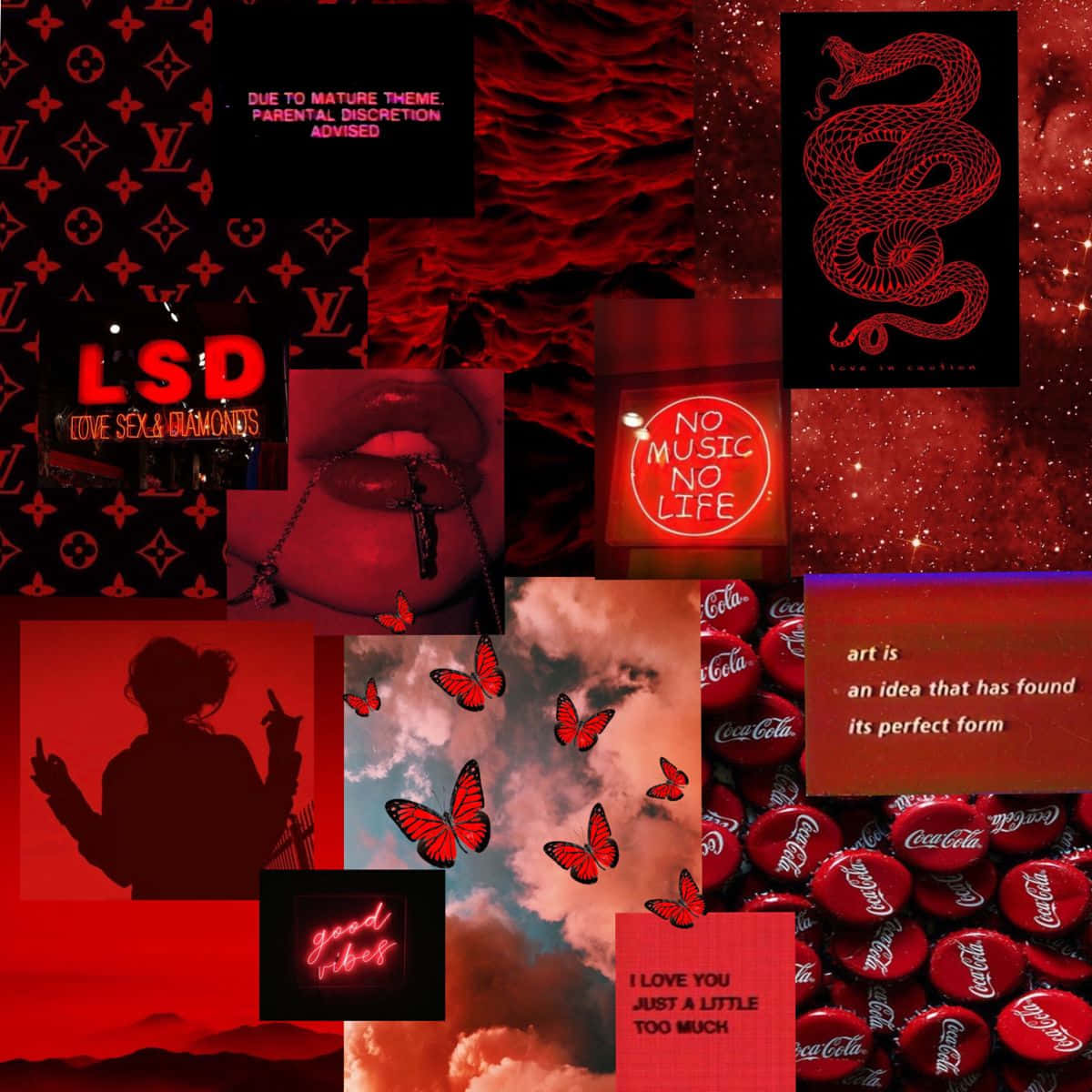 Download A Collage Of Red And Black Images Wallpaper | Wallpapers.com