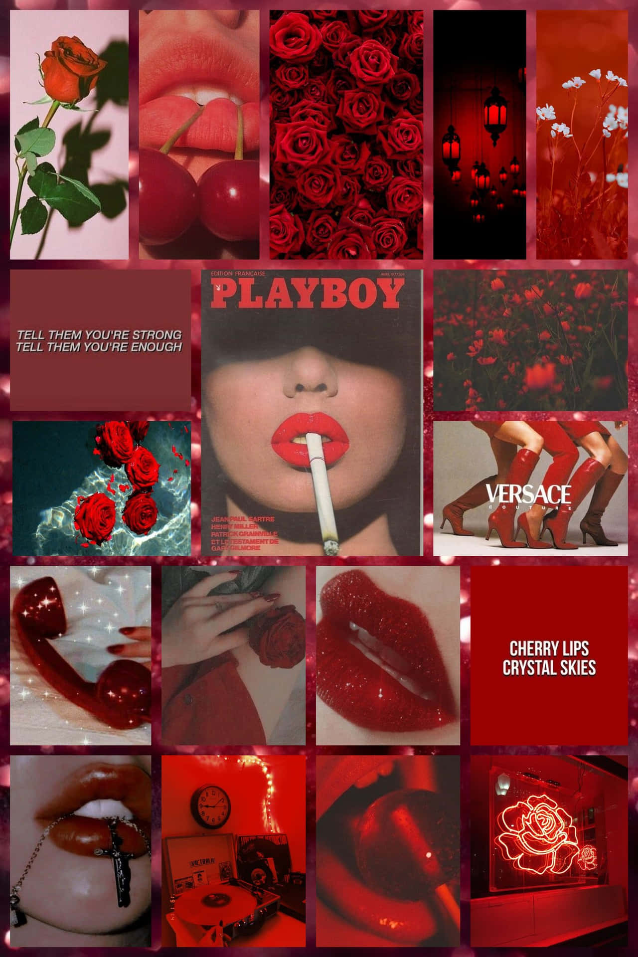 Playboy - Red Roses - Collage Wallpaper