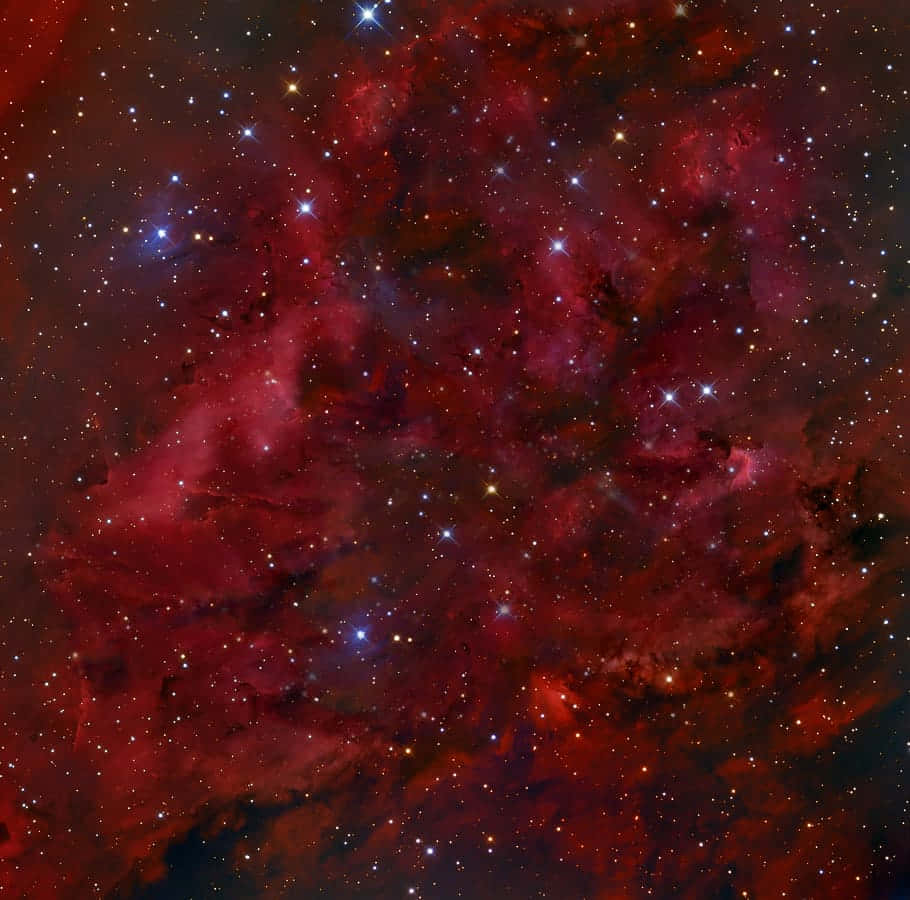 Imagende Color Rojo Del Cielo Galáctico.