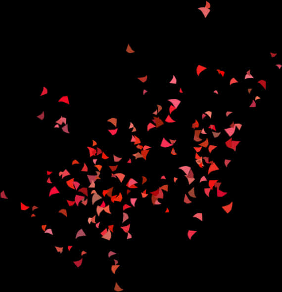 Red Confetti Scatteron Black Background PNG