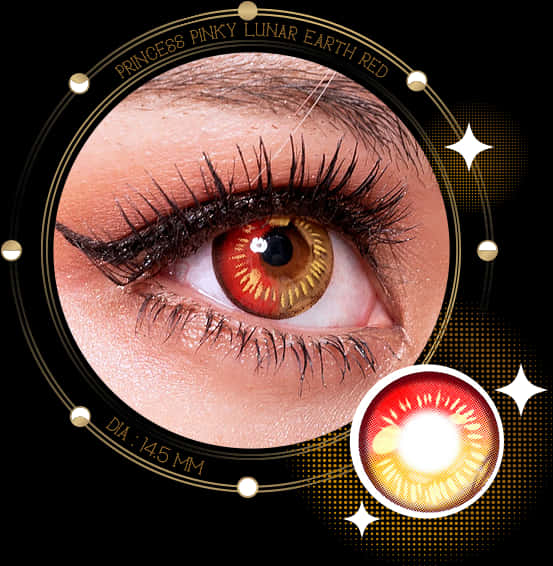 Red Contact Lens Eye Closeup PNG