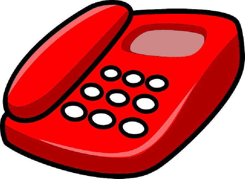 Red Cordless Telephone Clipart PNG