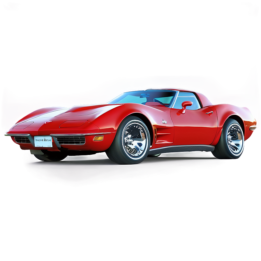 Red Corvette Png 06252024 PNG