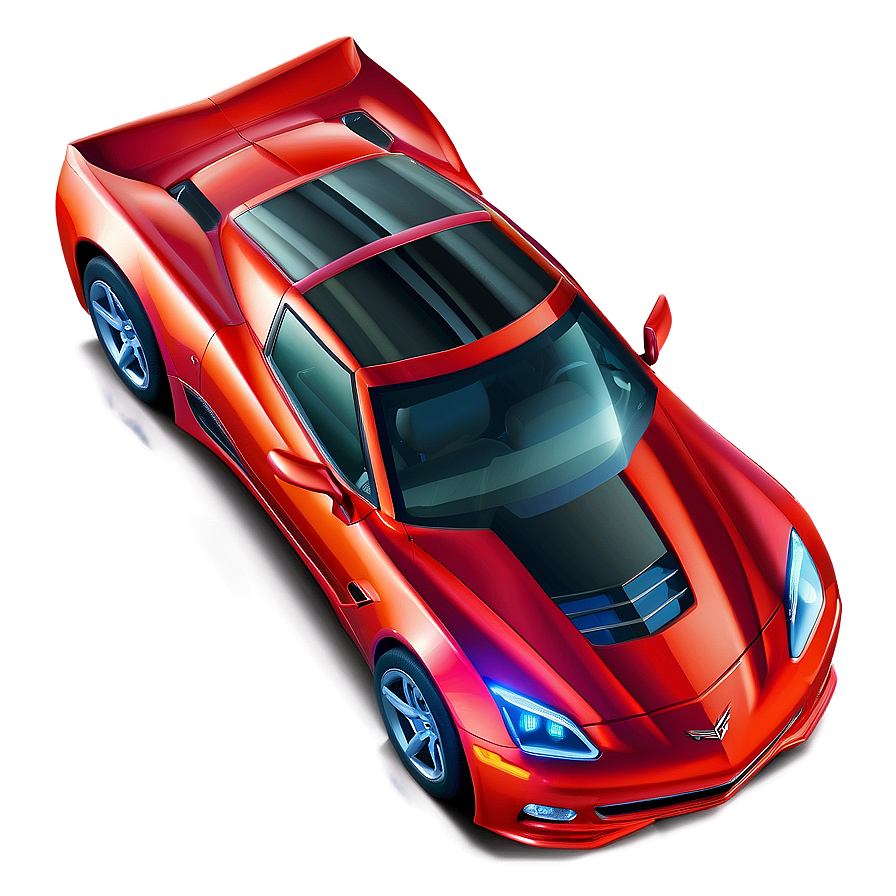 Red Corvette Png 06252024 PNG