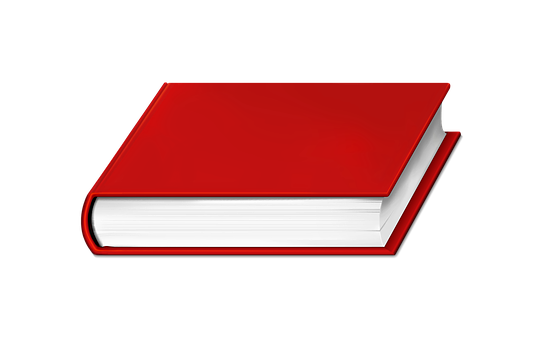 Red Cover Bookon Black Background PNG