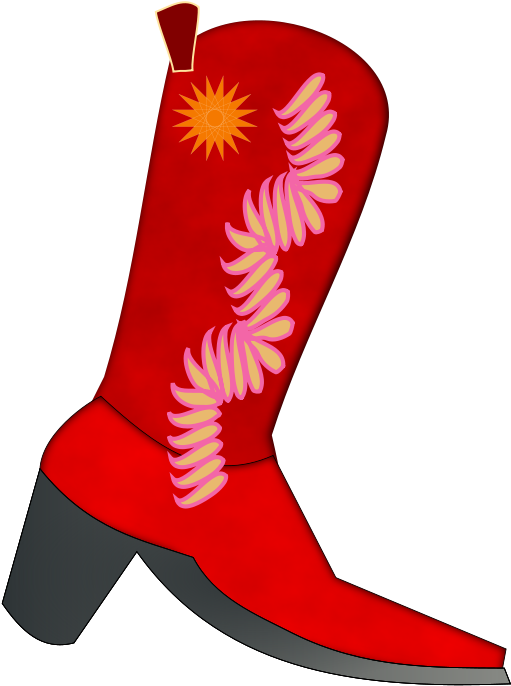 Red Cowboy Boot Illustration PNG