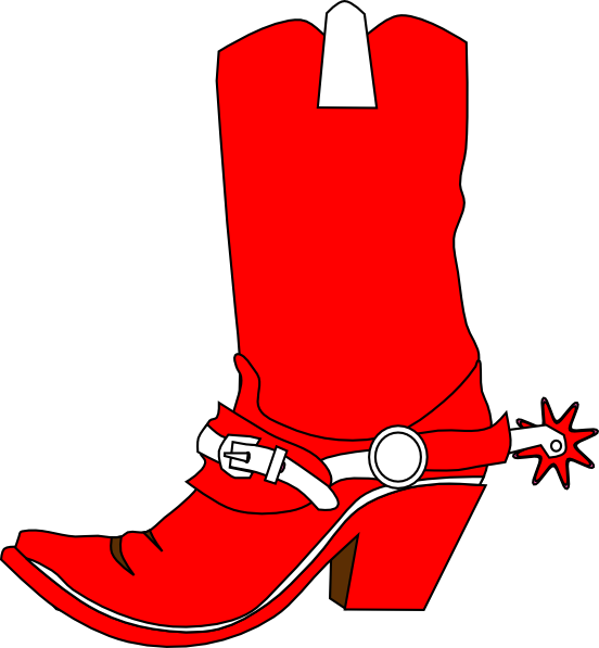 Red Cowboy Bootwith Spurs PNG