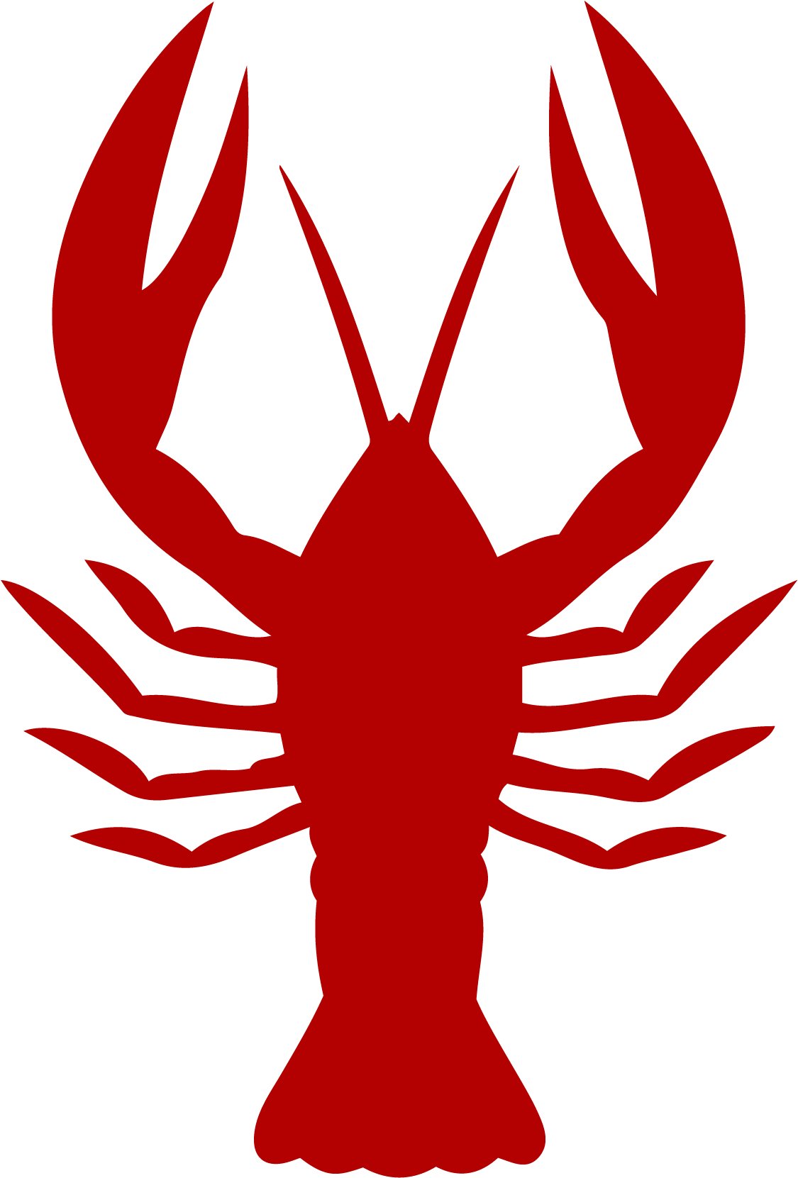 Red Crayfish Silhouette Graphic PNG