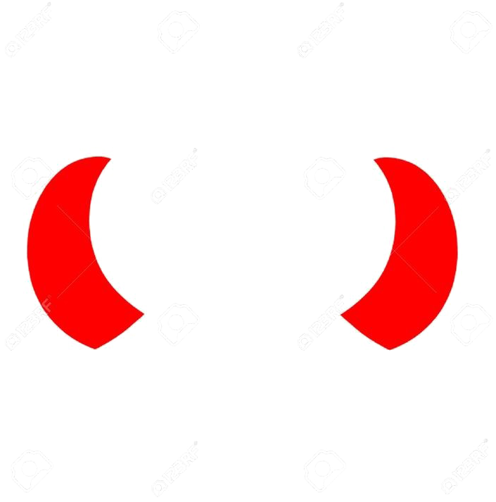 Red Crescent Horns Pattern PNG