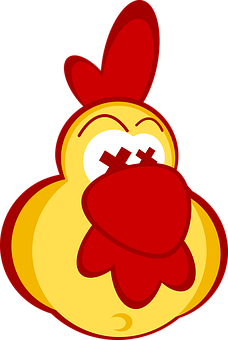 Red Crested Yellow Chicken Cartoon PNG