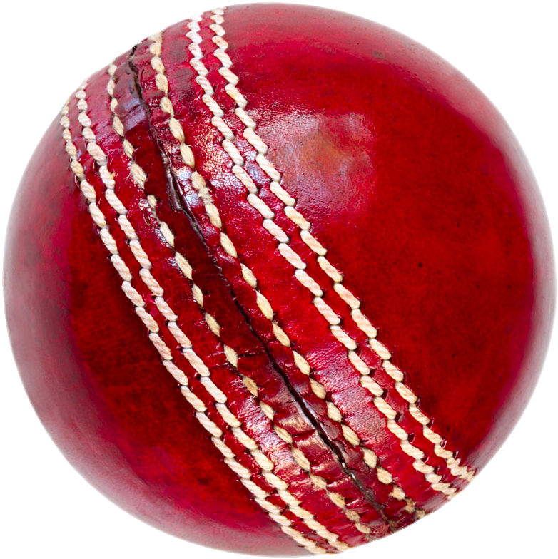 Red Cricket Ball Closeup PNG