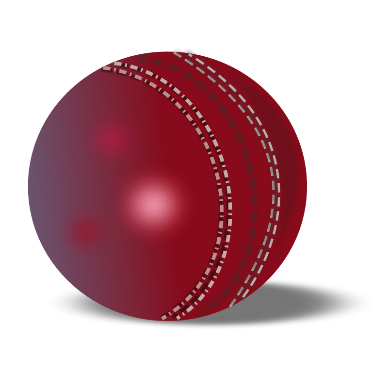 Red Cricket Ball Illustration PNG