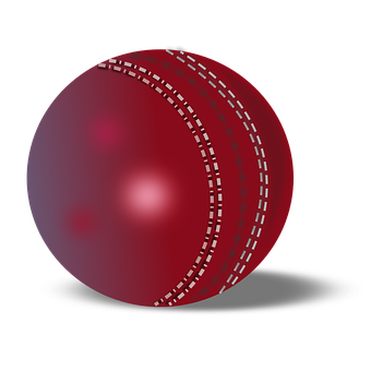 Red Cricket Ball Illustration PNG