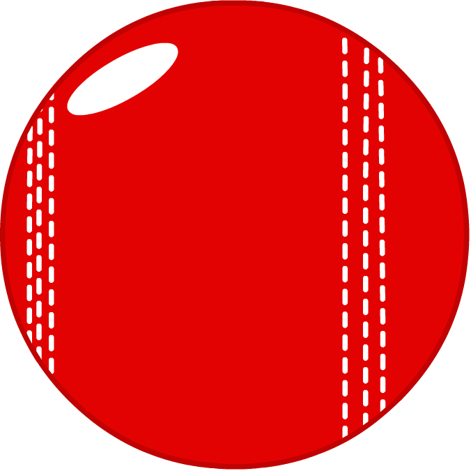 Red Cricket Ball Vector Illustration PNG