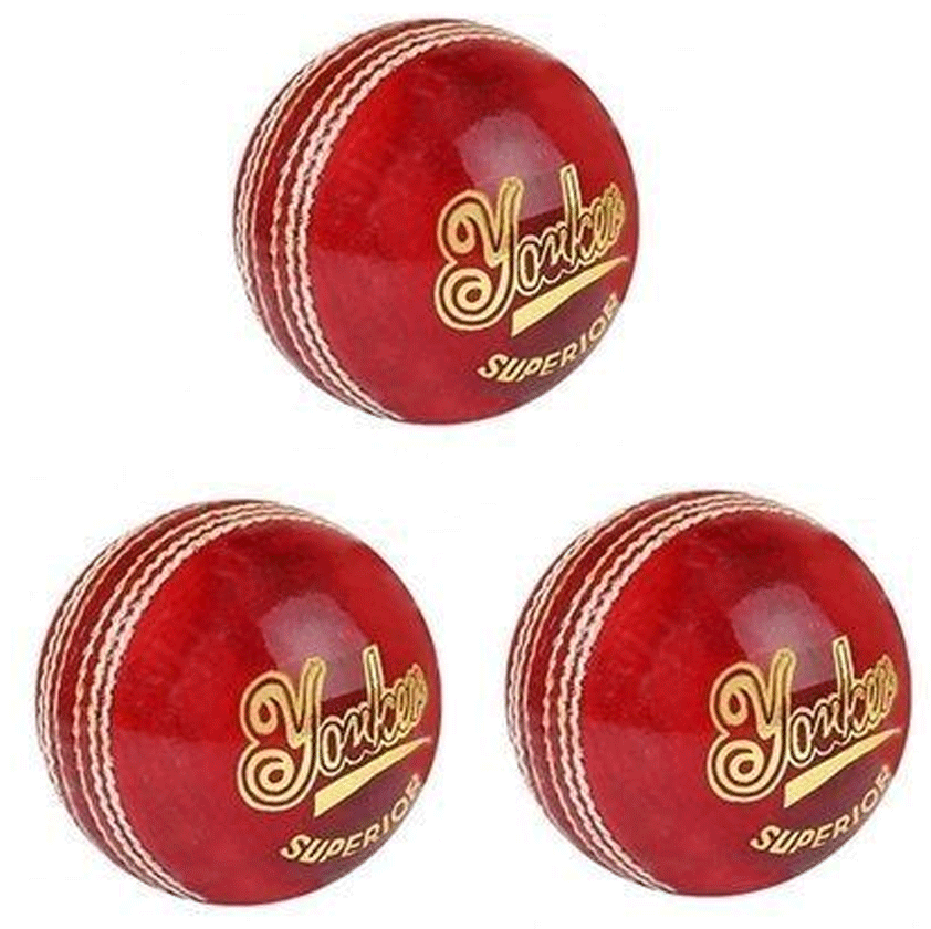 Red Cricket Balls Triple Display PNG