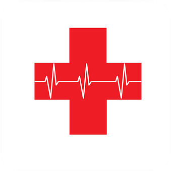 Red Cross Heartbeat Symbol PNG
