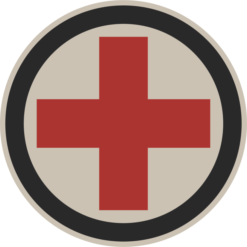 Red Cross Symbolon Blue Background PNG