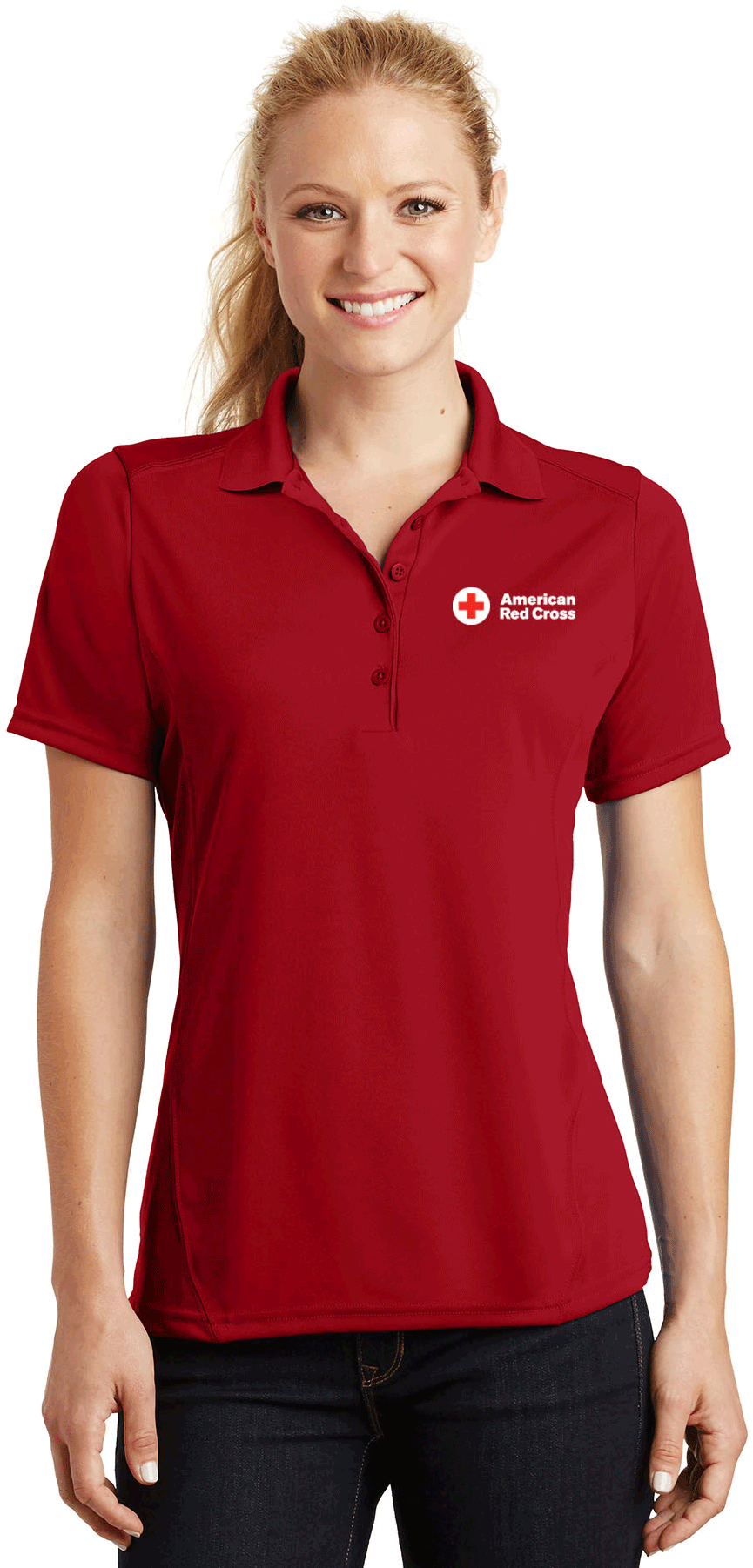 Red Cross Women Polo Shirt PNG