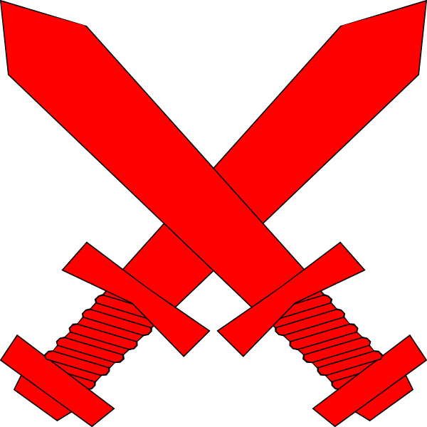 Red Crossed Swords Graphic PNG