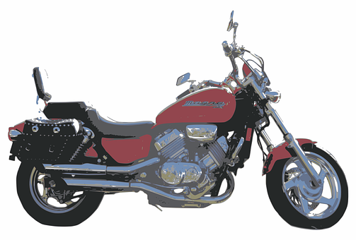 Red Cruiser Motorcycle Illustration PNG