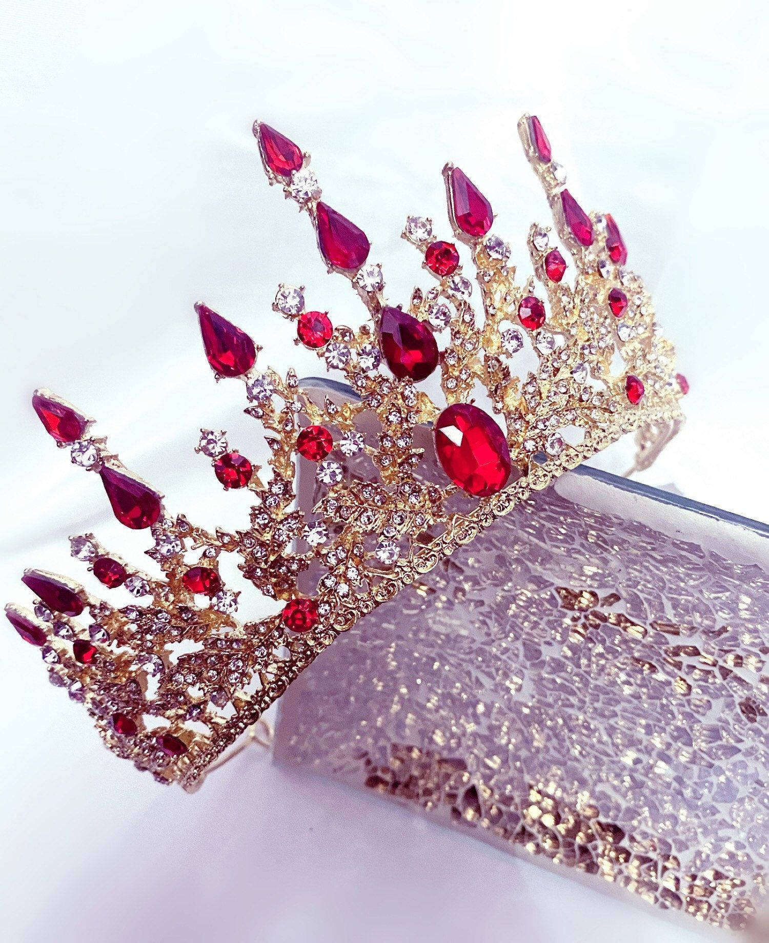 Red Crystal Bridal Crown