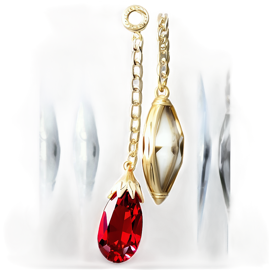 Red Crystal Charm Png Luj PNG