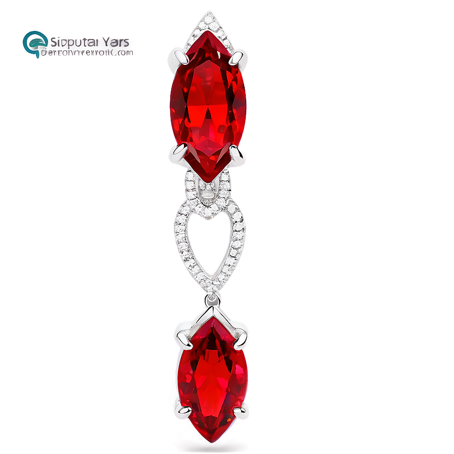 Red Crystal Earrings Png 06242024 PNG