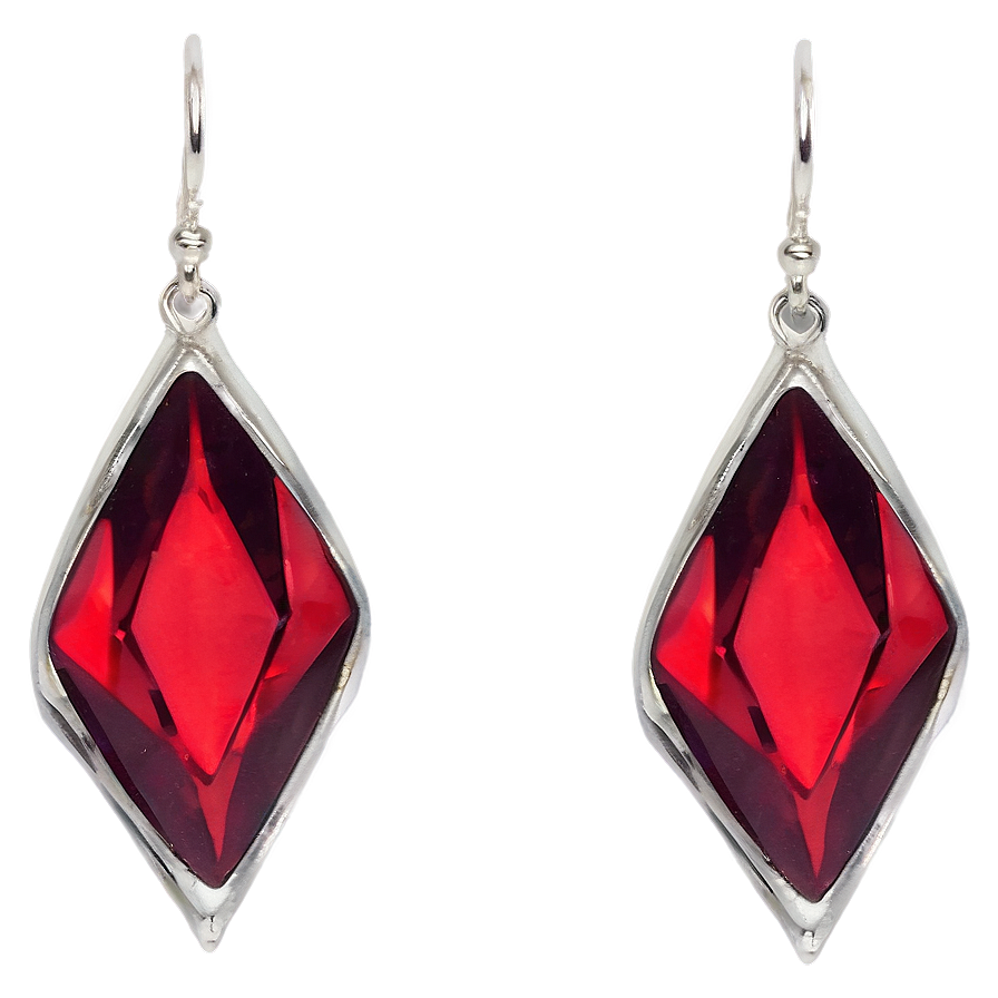 Red Crystal Earrings Png Jle50 PNG