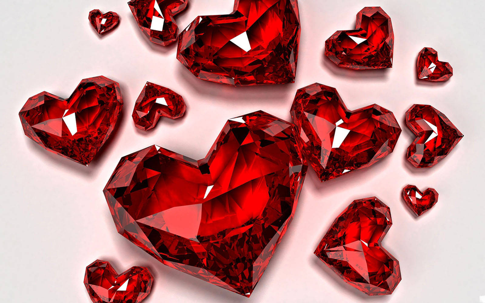 Red Crystal Glam Hearts Wallpaper