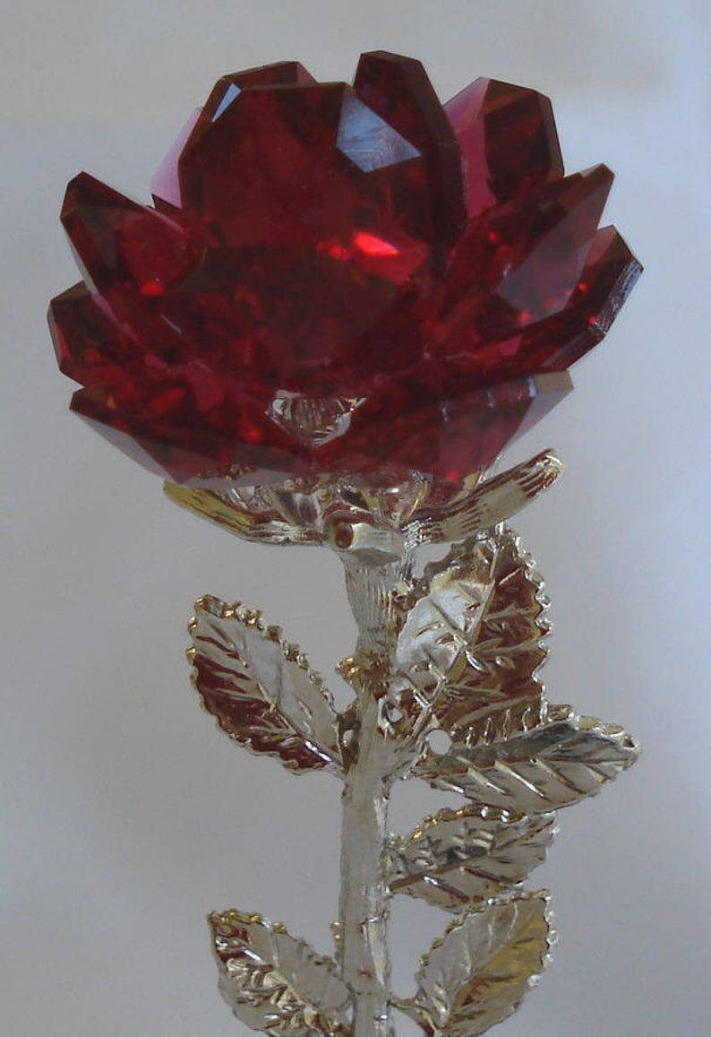 Red Crystal Handcrafted Rose Wallpaper