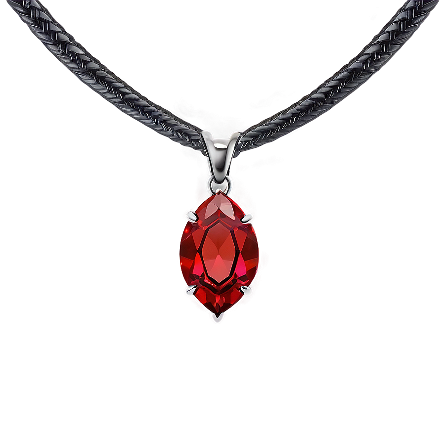 Red Crystal Necklace Png 06242024 PNG