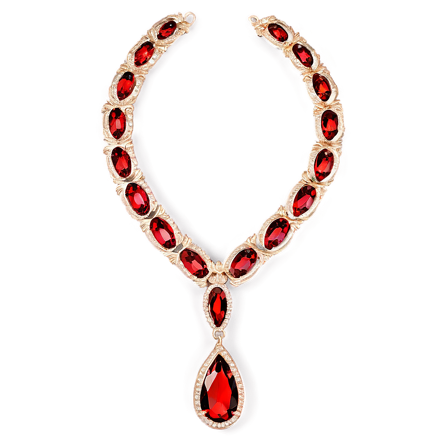 Red Crystal Necklace Png Mvw PNG