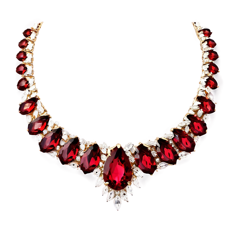 Red Crystal Necklace Png Wsh71 PNG