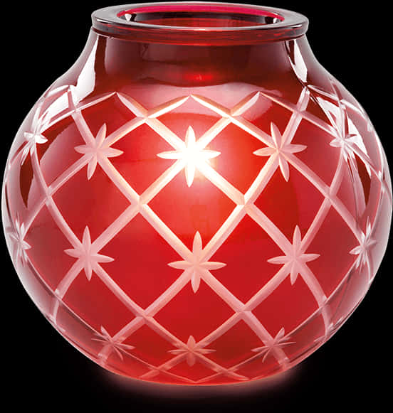 Red Crystal Vase Glow PNG