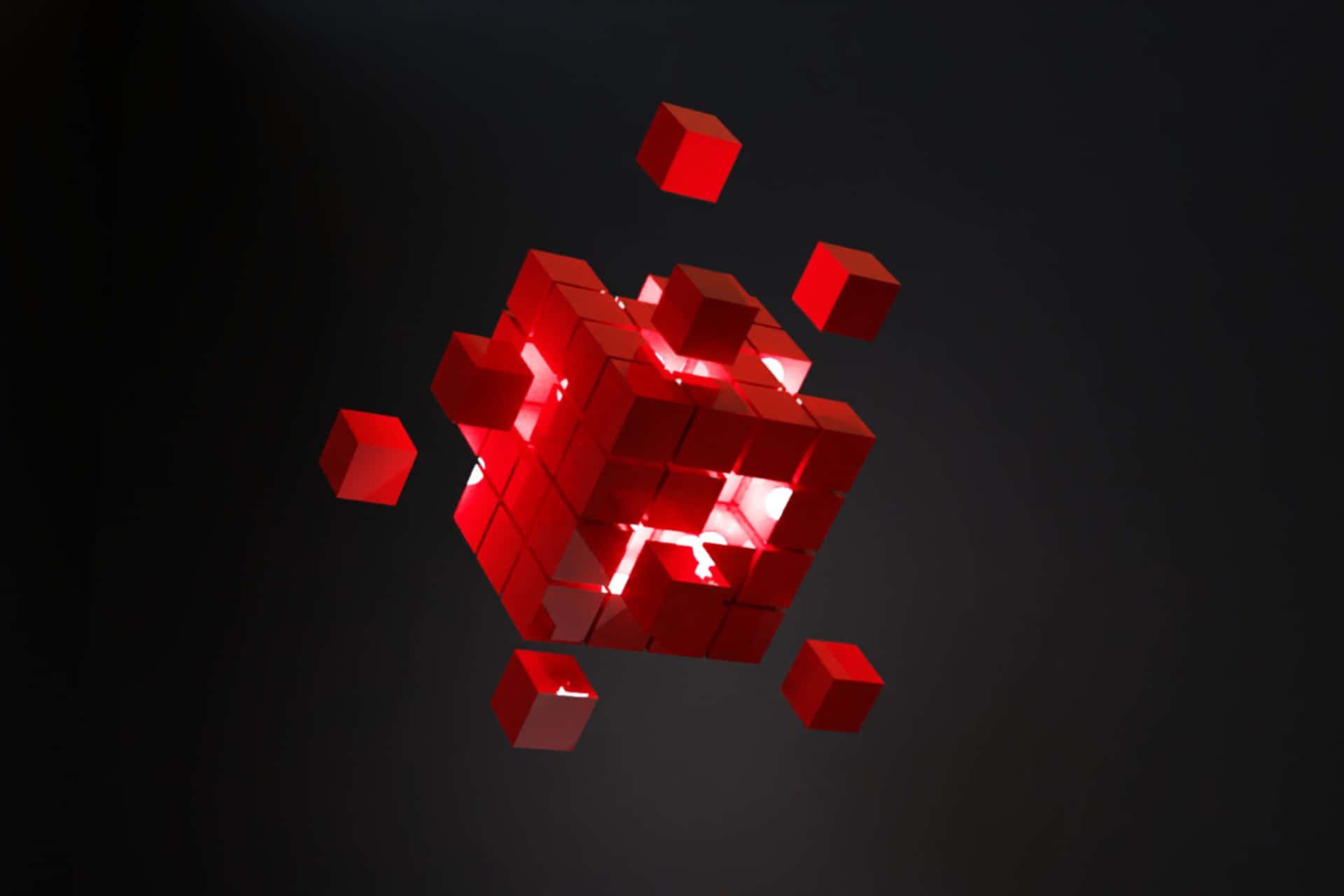 Red_ Cube_ Dissolution Wallpaper