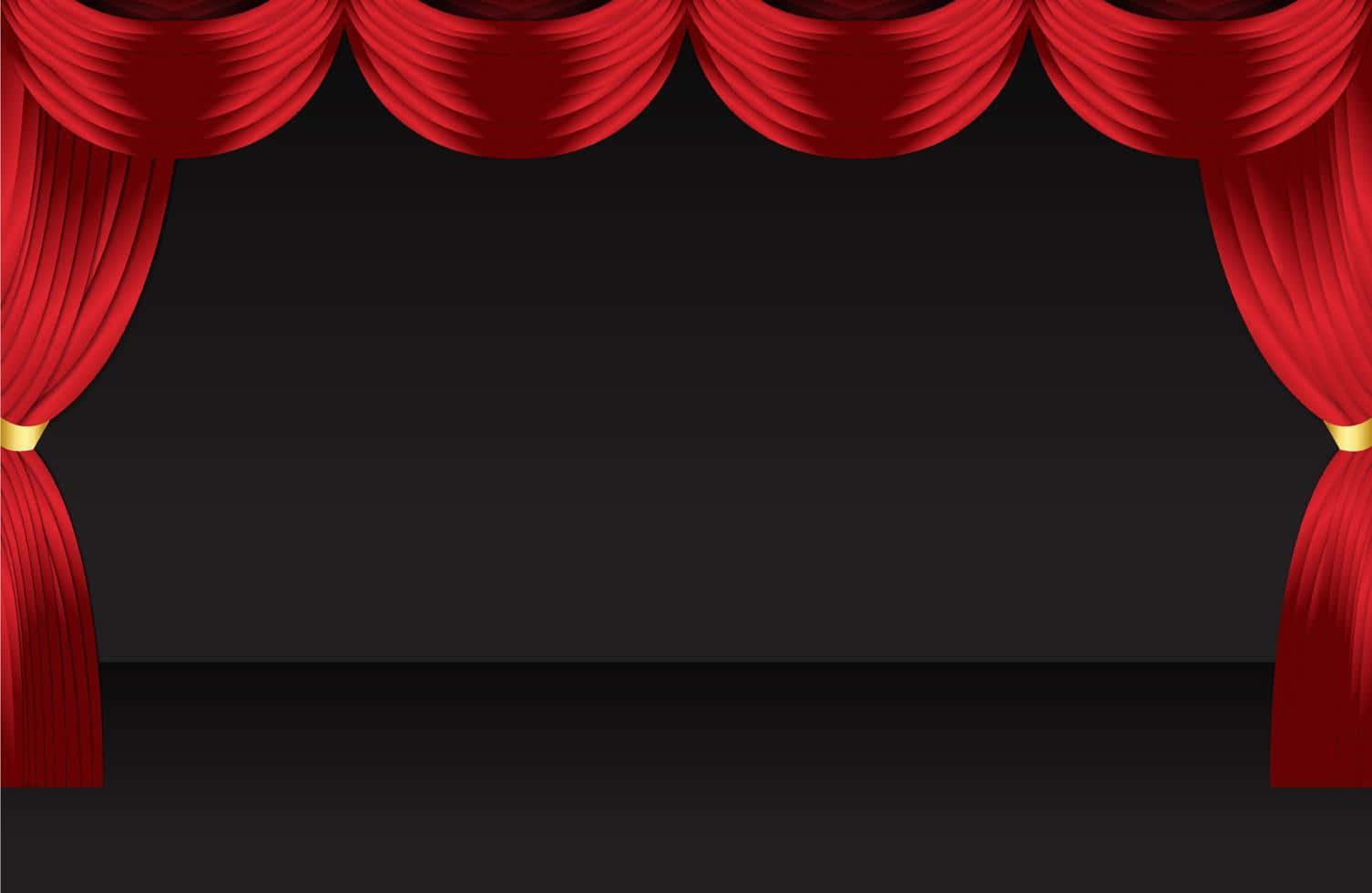 Red Curtain On Black Background Vector