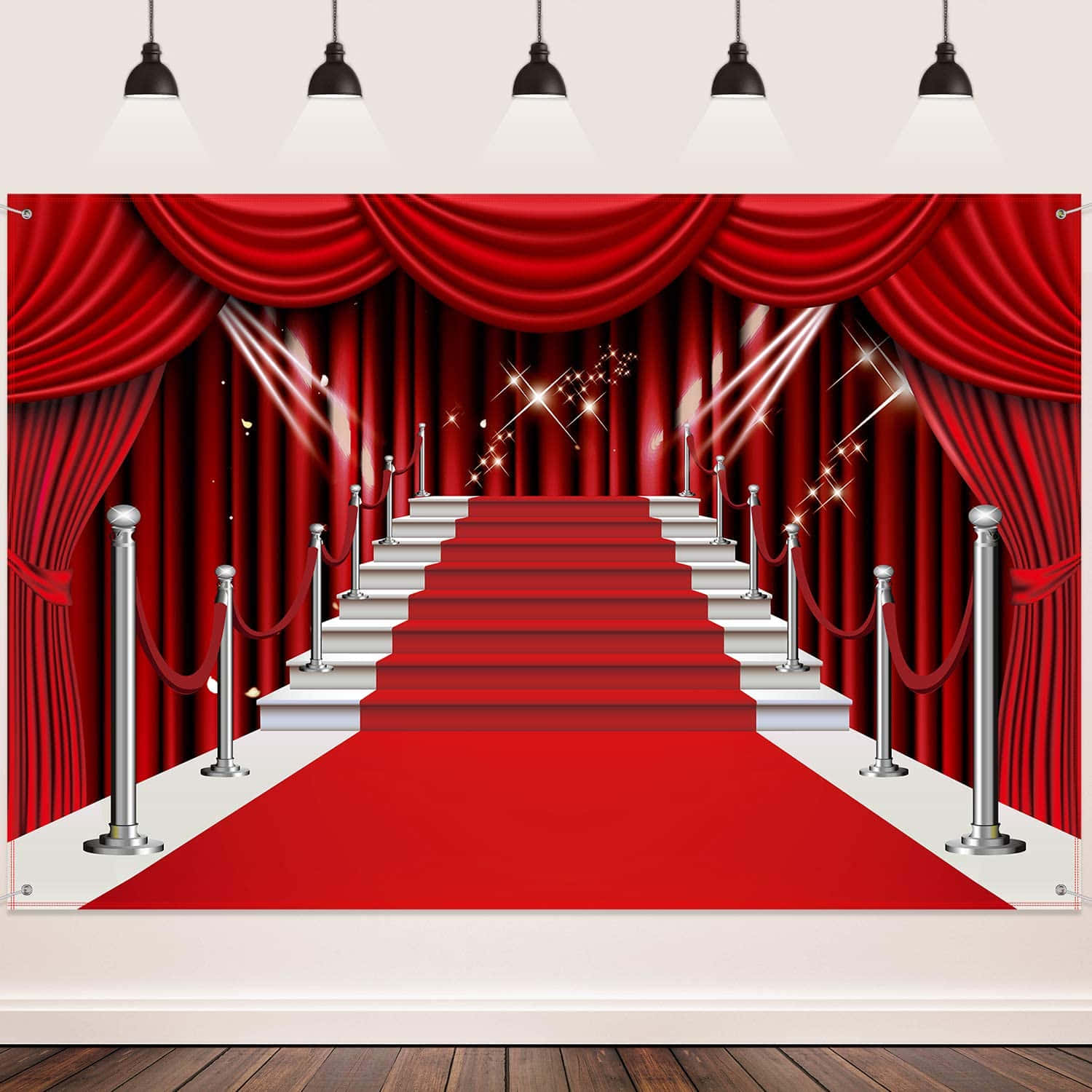 Red Carpet Banner With Stairs And Red Carpet