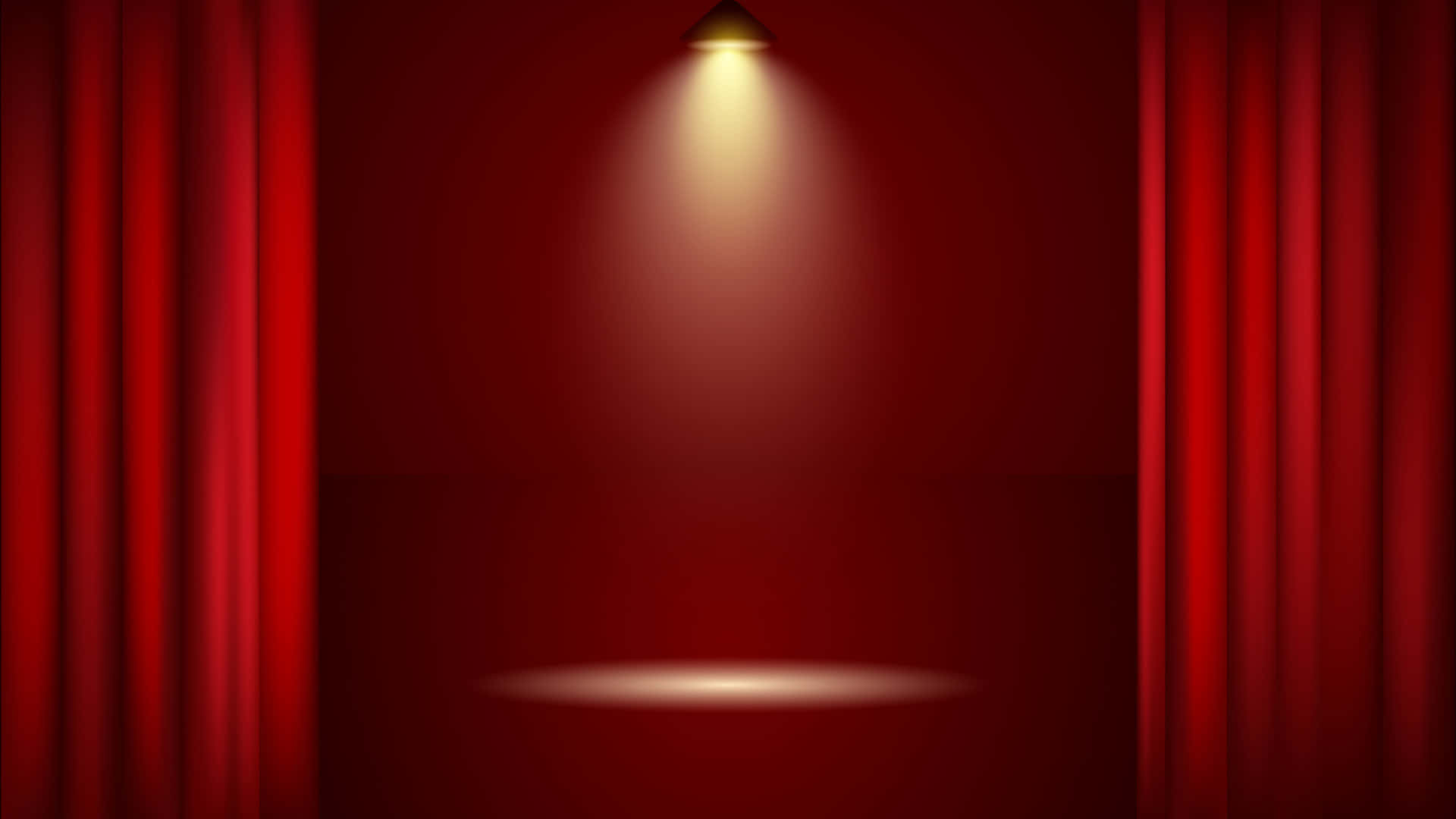 Red Curtain With Spotlight Vector
