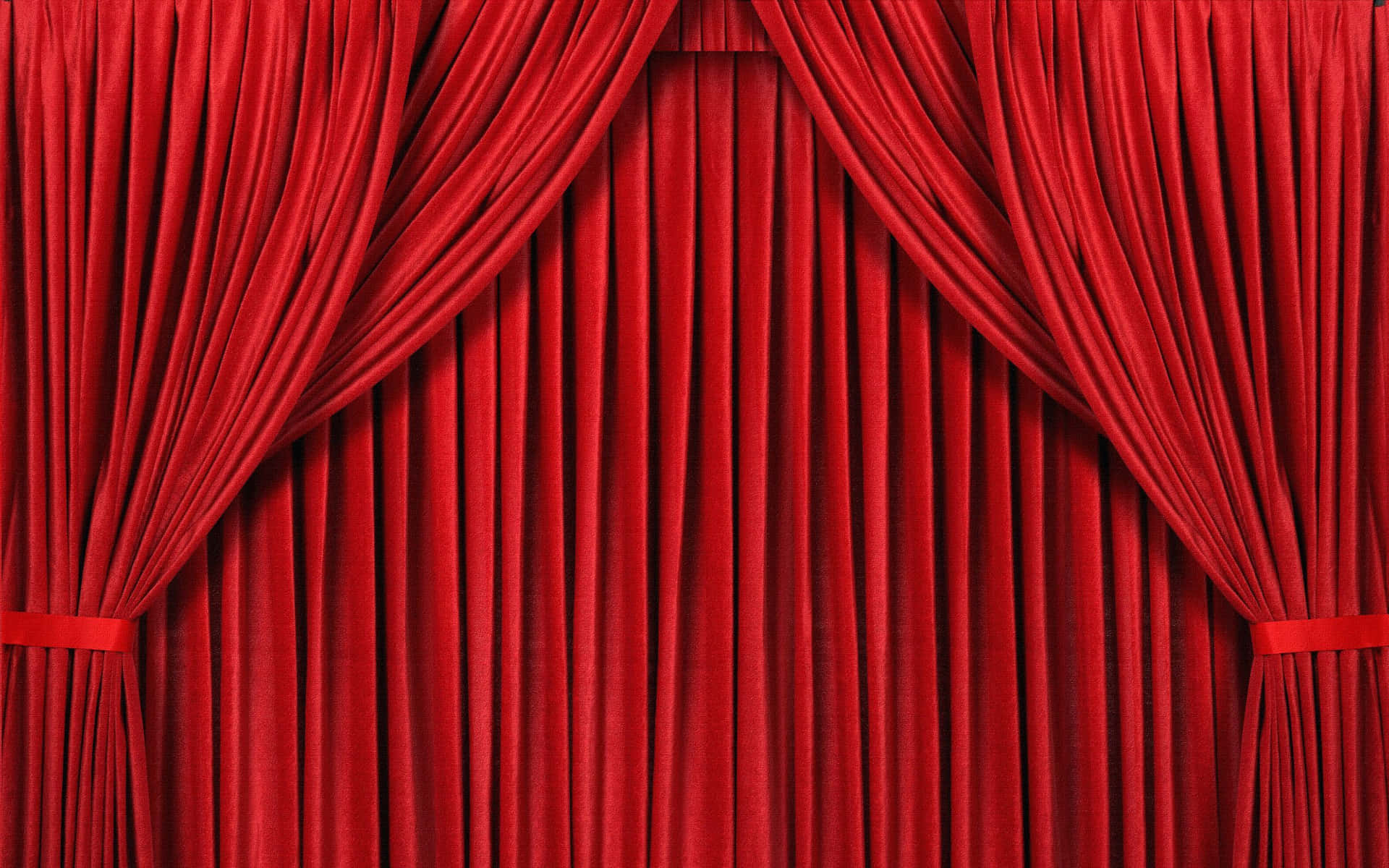 Red Curtain With A Black Background